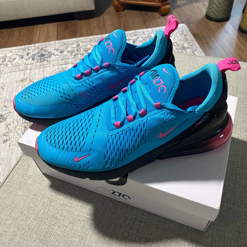 Nike Air Max 270 Light Blue Fury with Laser Fuchsia Accents